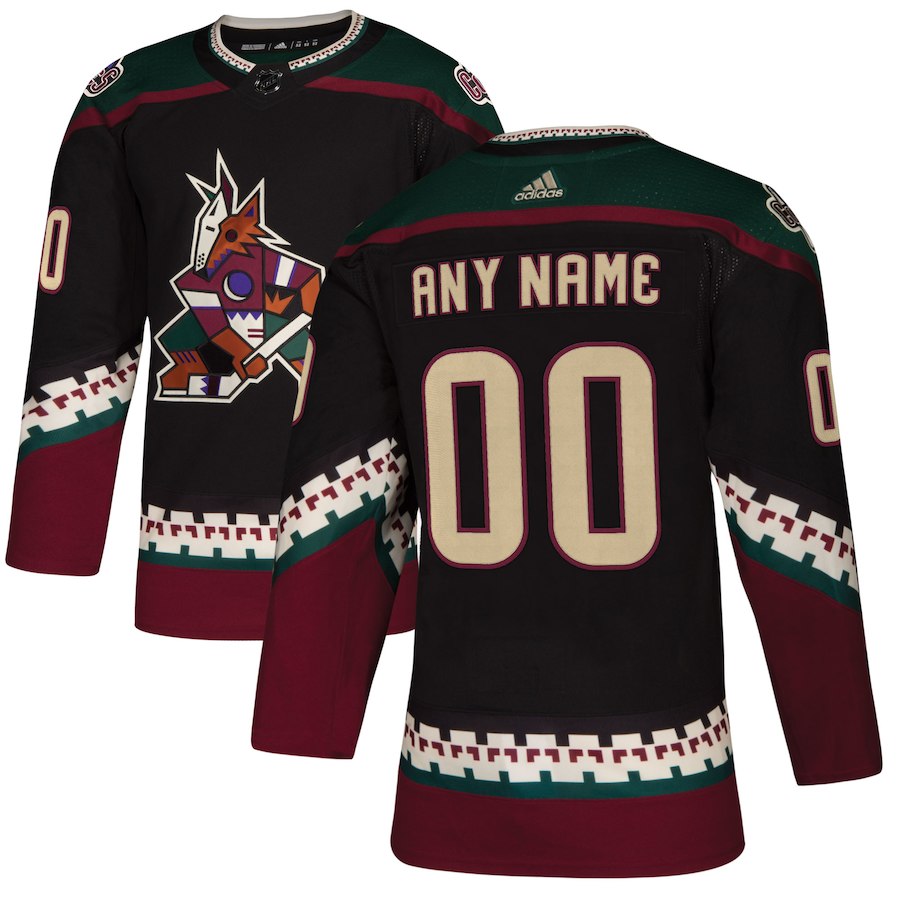 Men NHL adidas Arizona Coyotes Black Alternate Authentic Custom Jersey->customized nhl jersey->Custom Jersey